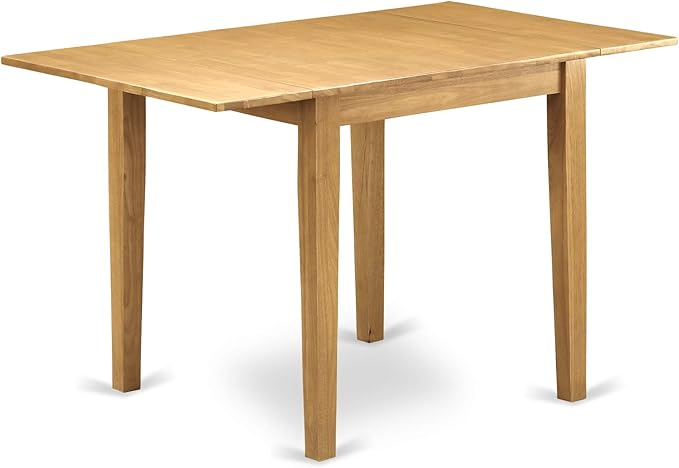 East West Furniture NDAN5-OAK-LC 5 Piece Dining Set Includes a Rectangle Dining Room Table with Dropleaf and 4 Faux Leather Upholstered Kitchen Chairs, 30x48 Inch, Oak