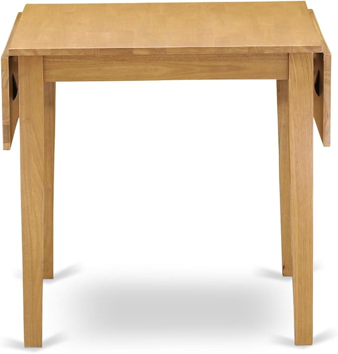 East West Furniture NDAN3-OAK-W 3 Piece Dining Room Furniture Set Contains a Rectangle Dining Table with Dropleaf and 2 Wood Seat Chairs, 30x48 Inch, Oak