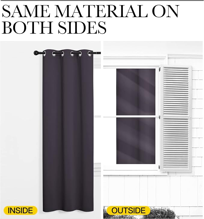NICETOWN Greyish Purple Blackout Curtains 68 inches Length - Image 5