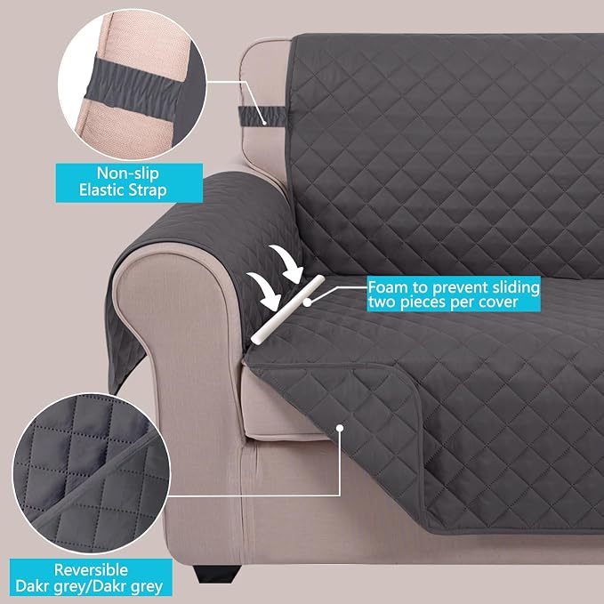 U-NICE HOME Recliner Chair Covers Reversible Chair Cover Pet Covers - Image 3