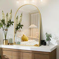 30" x 48" Gold Arched Mirror, Arch Wall Mirror, Metal Frame Black Bathroom Mirror, Arched Top Bathroom Vanity Mirror for Living Room, Bedroom, Entryway, Tempered Glass, Shatter Proof