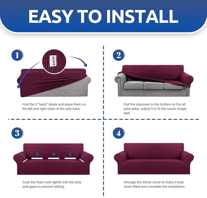 KEKUOU Stretch Single Sofa Slipcover 1 Piece Couch Sofa Cover Furniture - Image 4