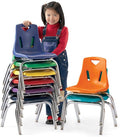 Jonti-Craft Berries 8148JC1112 Stacking Chair with Chrome-Plated Legs, 18" Height, Navy