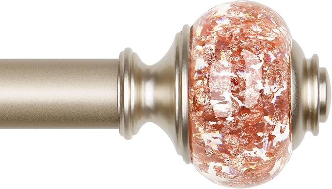 Curtain Rods for Windows 48 to 84 Inch, USFOOK 7/8 Inch Rose Gold Curtain Rod by USFOOK