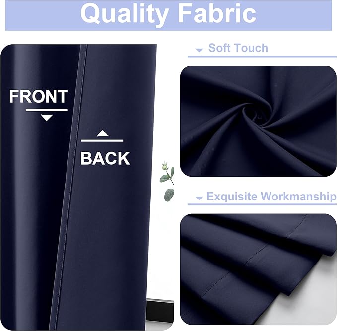 Simplebrand Navy Blue Blackout Curtains - Image 3
