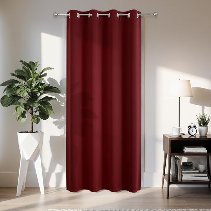 Joydeco Blackout Door Curtain for Doorway Privacy 84 Inches Long, Grommet by JOYDECO