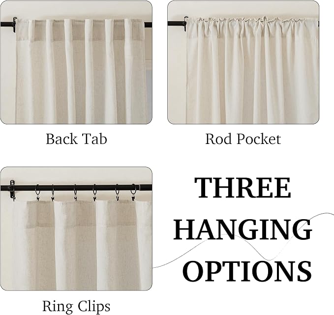 RYB HOME Linen Curtains 84 inches - Image 2
