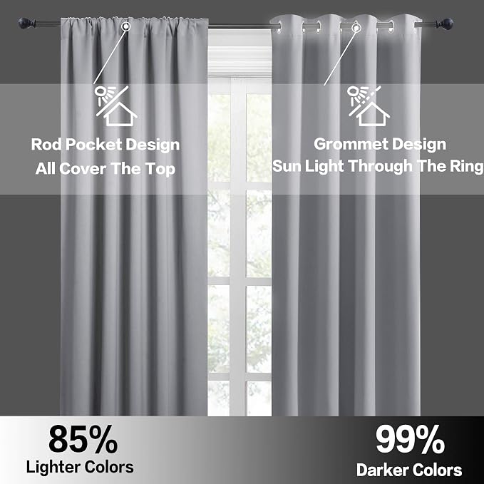RYB HOME Extra Wide Blackout Curtains - Image 5