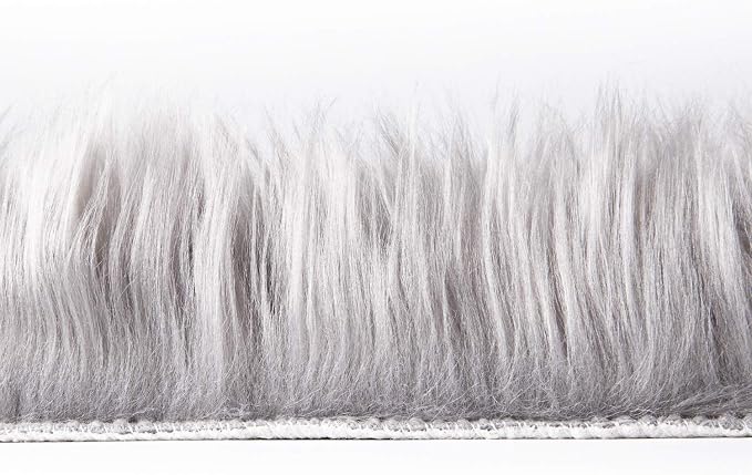 Ashler Faux Fur Rug, Fluffy Shaggy Area Rug Ultra Soft 3 x 3 Feet Round Fur Rug - Image 5
