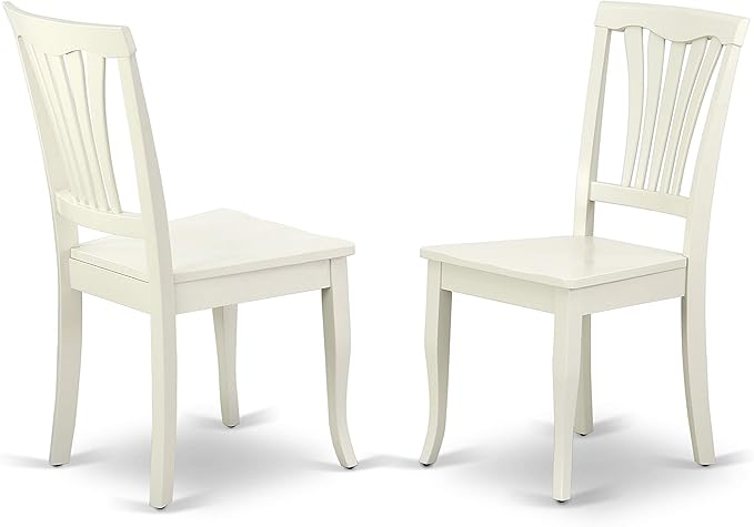 East West Furniture DOAV5-LWH-W 5 Piece Dining Set Includes a Rectangle Dining Room Table with Butterfly Leaf and 4 Wood Seat Chairs, 42x78 Inch, Linen White