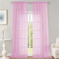 OWENIE Sheer Pink Curtains 108 Inches Long by OWENIE