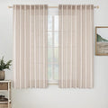 MIULEE Natural White Linen Curtains 63 Inch Length 2 Panels by MIULEE