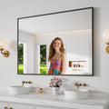Koonmi Bathroom Mirror 36x48 Bathroom Wall-Mounted Mirrors, Modern Vanity Mirror for Bedroom, Living Room, Aluminum Alloy Frame Allow to Hang Horizontally or Vertically