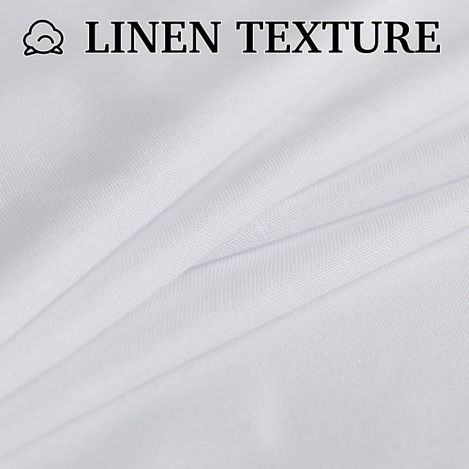 RYB HOME Extra Long Linen Sheer Curtains 108 inches Long, W 52 x L 108 inches - Image 5