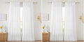 RYB HOME Linen Sheer Curtains for Living Room Textured Semi Sheer Curtains by RYBHOME