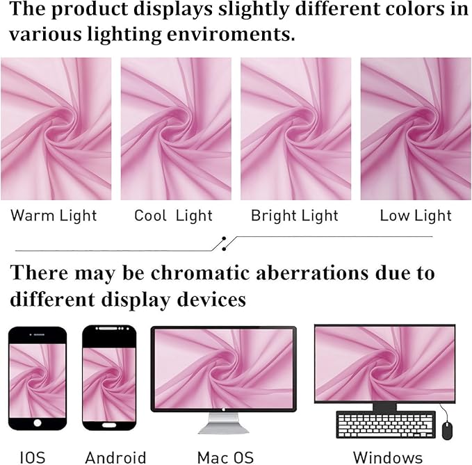 Lecloud Light Pink Sheer Curtains 63 Inch Length 2 Panels Set, Elegant Voile - Image 6