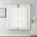 Lecloud Leia Ivory Sheer Curtains 45 Inch Length 2 Panels, Elegant Balance by Lecloud