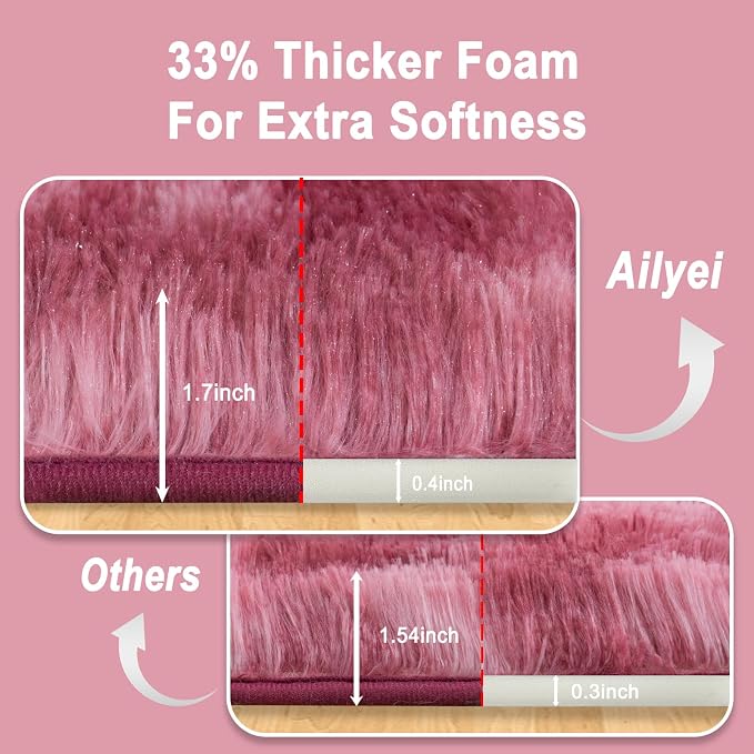 Soft Runner Rugs for Bedroom Hallways, 2x6 Tie-Dyed Blush Pink Fluffy Shag - Image 2