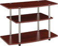 Convenience Concepts Designs2Go No Tools 3-Tier TV Stand 31.5" - Entertainment Center for TVs up to 37 Inches, Modern TV Console with Shelves for Living Room, Family Room, Cherry