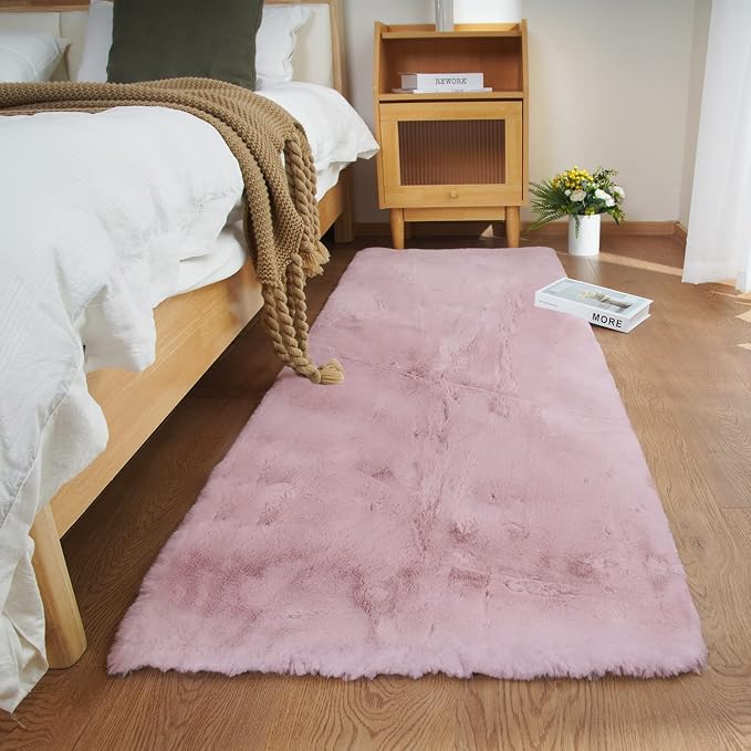 Ghouse Ultra Soft Faux Rabbit Fur Rug, Machine Washable Area Rugs by Ghouse