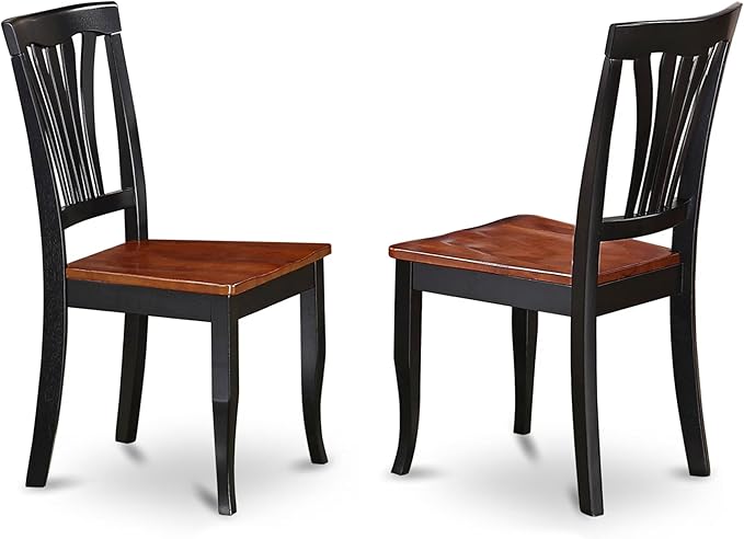 East West Furniture DLAV3-BCH-W 3 Piece Dining Room Furniture Set Contains a Round Kitchen Table with Dropleaf and 2 Dining Chairs, 42x42 Inch, Black & Cherry