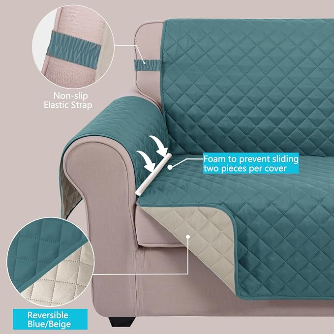 U-NICE HOME Reversible Oversized Chair Covers Quilted Water Repellent Pet - Image 3