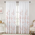 HOMEIDEAS Non-See-Through Pink and White Privacy Sheer Curtains 52 X 96 Inches by HOMEIDEAS