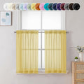 Chyhomenyc Mustard Yellow Short Sheer Curtains 24 inch Length, Light Filtering by Chyhomenyc