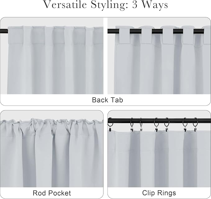 PONY DANCE 60% Light Blocking Curtains 63 inch Long, Room Darkening Curtains - Image 5