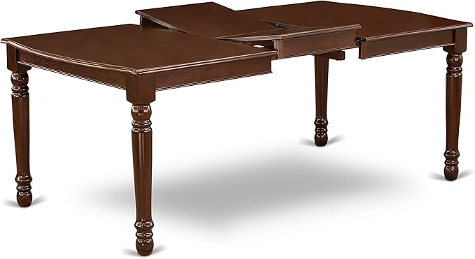East West Furniture DODA5-MAH-C 5 Piece Dinette Set Includes a Rectangle Dining Room Table with Butterfly Leaf and 4 Linen Fabric Upholstered Dining Chairs, 42x78 Inch, Mahogany