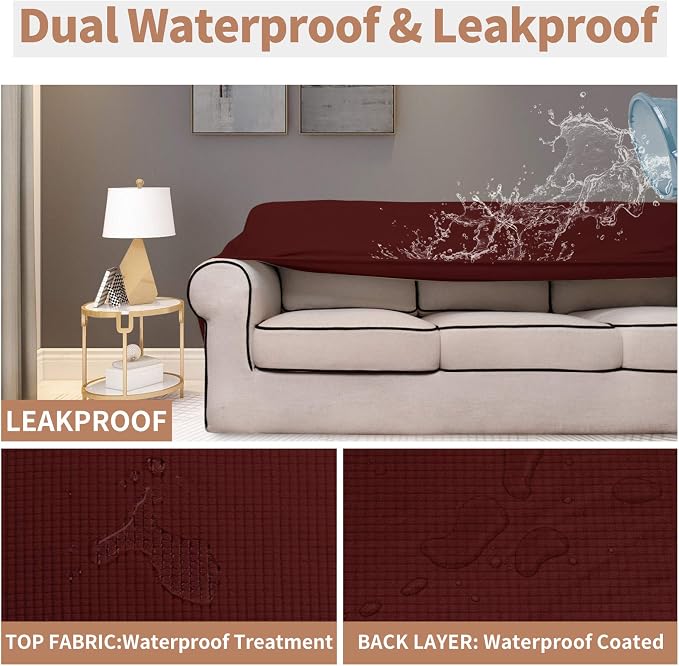 Easy-Going 100% Waterproof Loveseat Couch Cover, Dual Waterproof Sofa Cover - Image 3