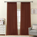 102 Inch Linen Curtains for Living Room, Pinch Pleated Curtain by IVAPUPU