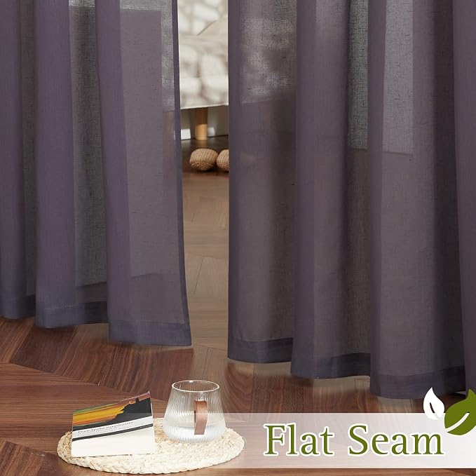 NICETOWN Flax Linen Sheer Curtains - Image 7