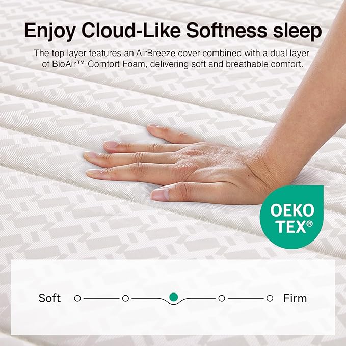 Novilla Full Size Mattress, 8 Inch Full Mattresses in a Box with Smarts™ Coil for Pressure Relief, Medium Firm Foam and Spring Hybrid Colchones with CertiPUR-US Certified for Kids