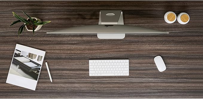 Kaboon Universal Tabletop 55"x27.5", Solid One-Piece Melamine Table Top, Double Desk L-Desk DIY, Home and Office Countertop,Eucalyptus