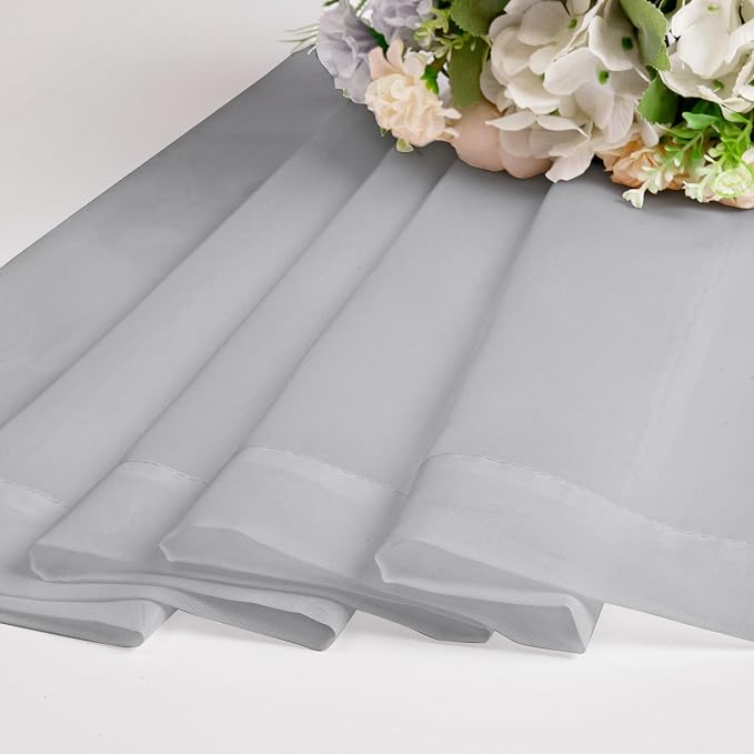 OWENIE Light Grey Sheer Curtains 90 Inches Long - Image 5
