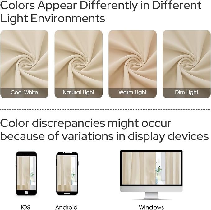 HOMEIDEAS Non-See-Through Beige Privacy Sheer Curtains, 52 X 96 Inches Long 2 - Image 9
