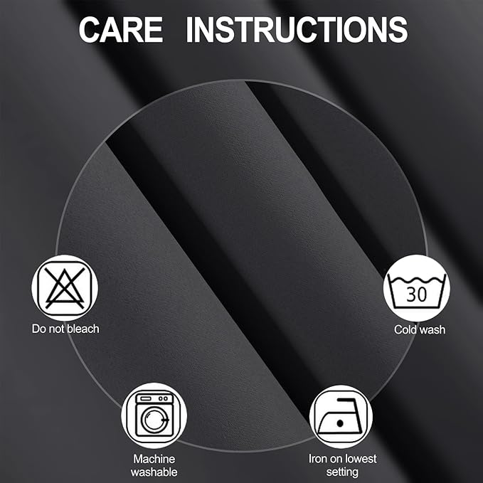 LEMOMO Dark Grey Thermal Blackout Curtains/38 x 63 Inch/Set of 2 Panels Room - Image 4
