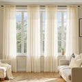 MIULEE Butter Cream Sheer Curtains 72 Inches Long, 4 Panels Set, Rod Pocket by MIULEE