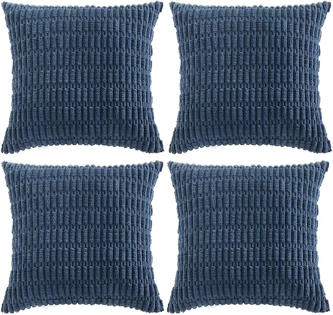 Fancy Homi 4 Packs Dusty Blue Decorative Throw Pillow Covers 18x18 Inch by Fancy+Homi