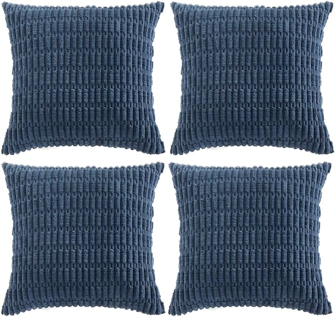 Fancy Homi 4 Packs Dusty Blue Decorative Throw Pillow Covers 16x16 Inch by Fancy+Homi