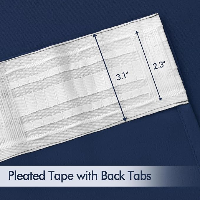 MIULEE Navy Blue Back Tab Blackout Curtains 84 Inch Length 2 Panels Set - Image 4