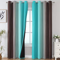 Estelar Textiler Brown and Teal Ombre Blackout Curtains 90 Inch Length 2 Panels by ESTELARTEXTILER