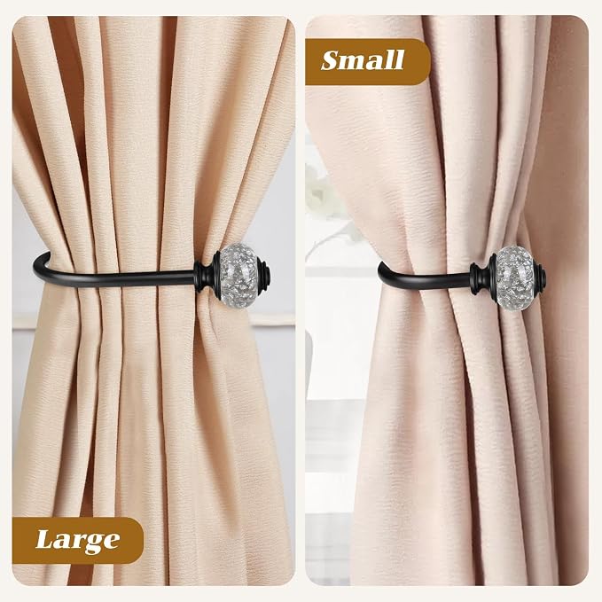 2 Pack Curtain Holdbacks, USFOOK Black Decorative Window Drapery Tiebacks - Image 6