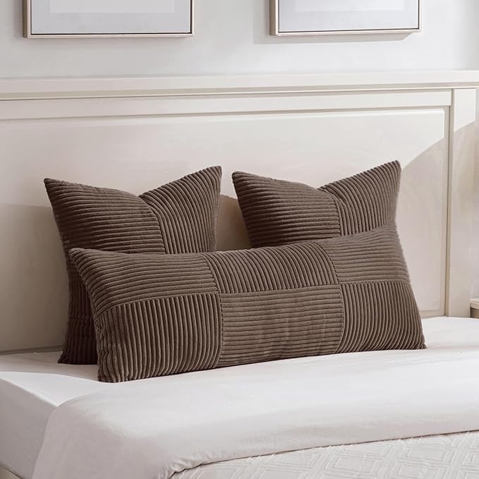 Fancy Homi 2 Packs Dark Brown Euro Decorative Throw Pillow Covers 28x28 Inch - Image 5