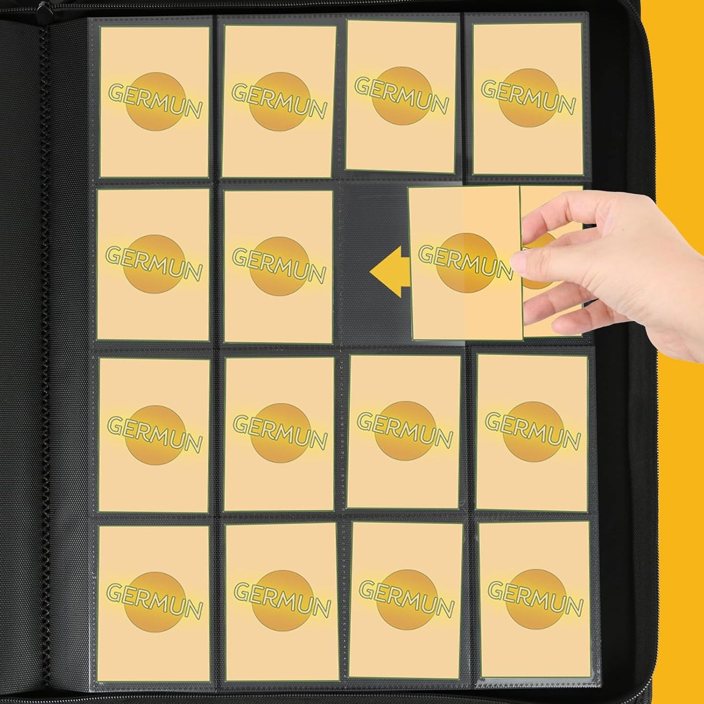 Trading Card Binder 16 Pocket, Foalgo PU Cover Card Binder for 1000+ Cards, Premium Trading Card Holder Folders, Double Sided Pocket Card Album for MTG, TCG (Blue)