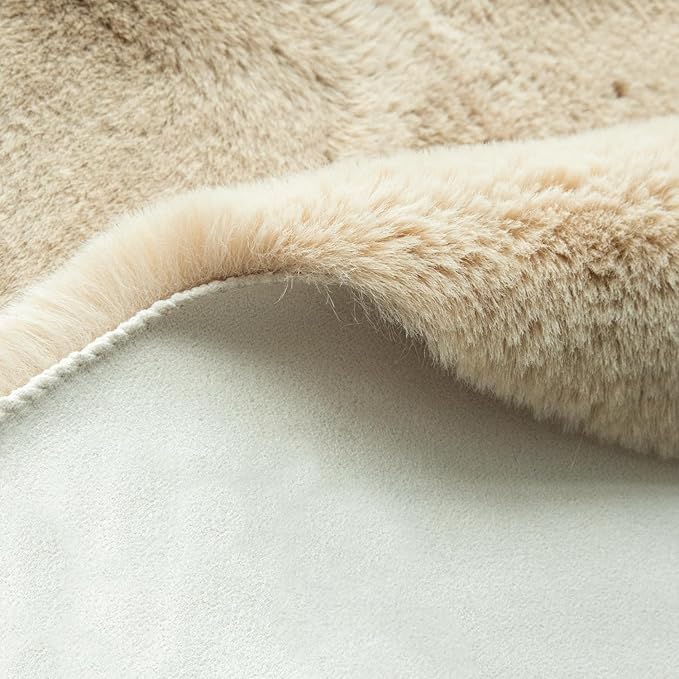 ORINOVA 5x7 Area Rug Light Brown Beige Plush Shaggy Rugs - Image 8