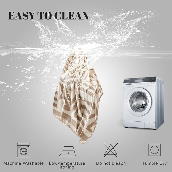HANDONTIME Sofa Covers Armchair Boho Couch Cover for Dogs Khaki Throw Couch Cover with Tassel Chair Recliner Futon Cover Washable 1 Cushion Couch Non Slip Chenille Couch Protector, 59" X71"