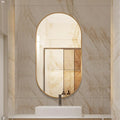 LAIYA 40x24inch Oval Wall Bathroom Mirror with Golden Aluminum Frame,Wall Mounted Oval Vanity Mirrors， Explosion-Proof Glass, Waterproof Design, Easy Installation，Horizontally/Vertically