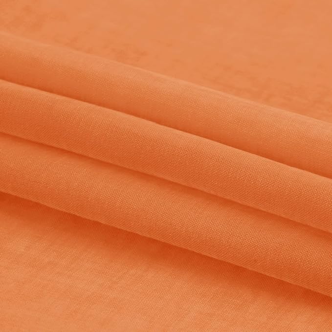 DWCN Sheer Orange Curtains 63 inch Length 2 Panels Set, Rod Pocket Solid Color - Image 6